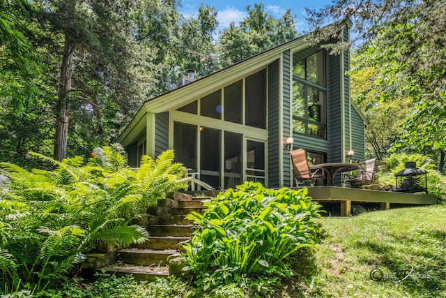 7 Vista Ridge Dr, Galena, IL 61036 - back of house with a sunroom