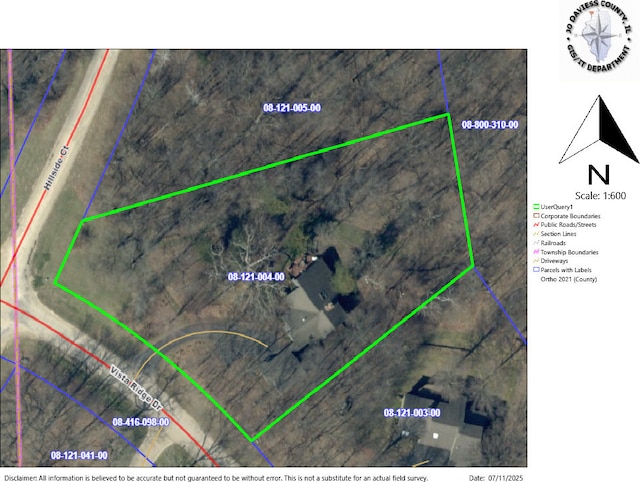 7 Vista Ridge Dr, Galena, IL 61036 - map of property location featuring property boundaries highlighted