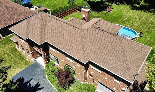 404 W Camp Mcdonald Rd, Prospect Heights, IL 60070 - view from above of property featuring a pool
