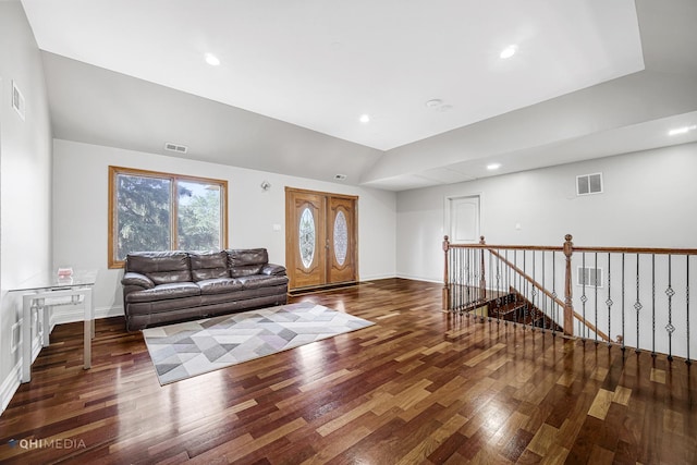 404 W Camp Mcdonald Rd, Prospect Heights, IL 60070 - living area with wood finished floors, recessed lighting, and lofted ceiling