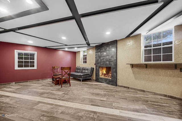 404 W Camp Mcdonald Rd, Prospect Heights, IL 60070 - sitting room with recessed lighting, a high end fireplace, and wood finished floors