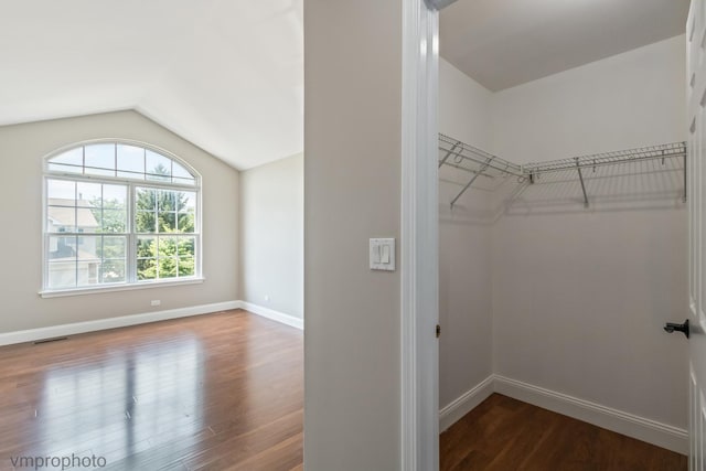 5584 Lavender Ct, Rolling Meadows, IL 60008 - walk in closet with wood finished floors and vaulted ceiling