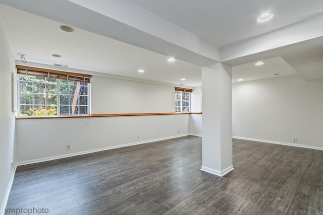 5584 Lavender Ct, Rolling Meadows, IL 60008 - spare room featuring dark wood-style floors and recessed lighting