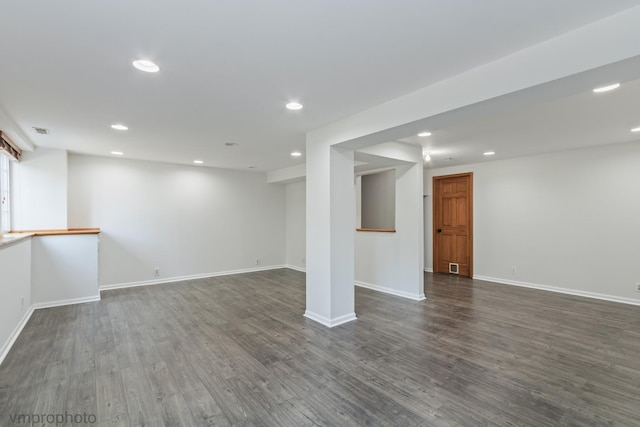 5584 Lavender Ct, Rolling Meadows, IL 60008 - below grade area with recessed lighting and dark wood-style flooring