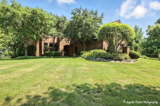 1815 Vineyard Ln, Spring Grove, IL 60081 - view of property hidden behind natural elements featuring a front yard and brick siding