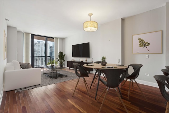 330 N Jefferson St Unit 2102, Chicago, IL 60661 - dining area with hardwood / wood-style flooring and a wall of windows