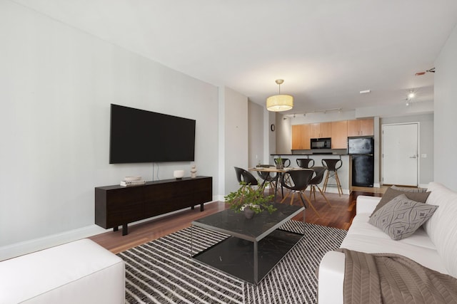330 N Jefferson St Unit 2102, Chicago, IL 60661 - living room featuring track lighting and dark wood-type flooring