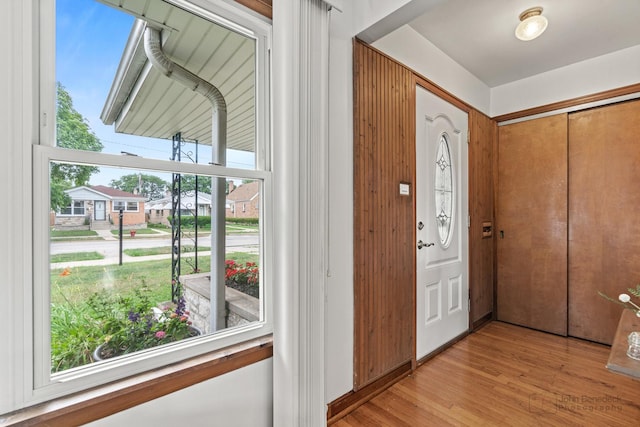 7025 W Berwyn Ave, Chicago, IL 60656 - foyer with light wood-style flooring