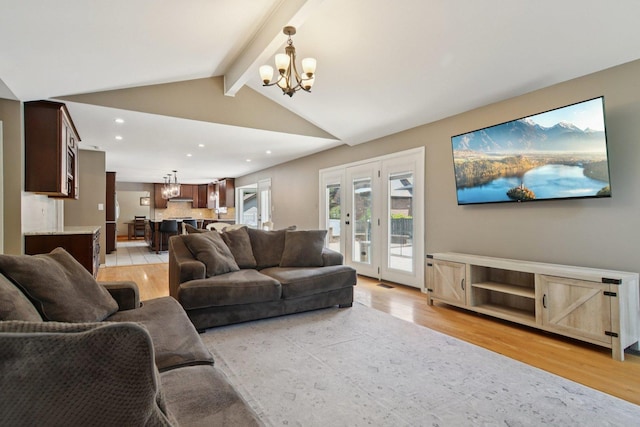10215 S 87th Ct, Palos Hills, IL 60465 - living area featuring a chandelier, light wood finished floors, and recessed lighting