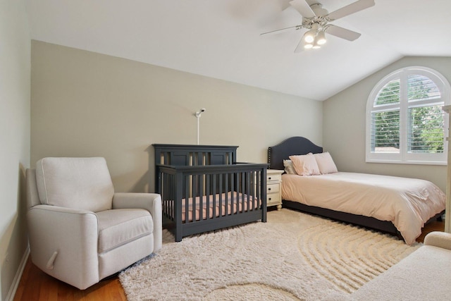10215 S 87th Ct, Palos Hills, IL 60465 - bedroom with lofted ceiling, light wood-type flooring, and ceiling fan