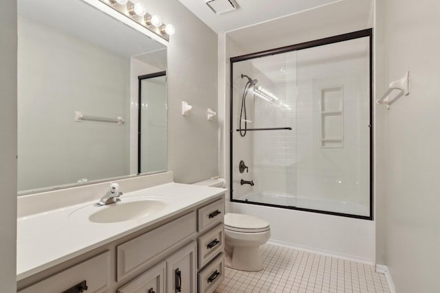 10215 S 87th Ct, Palos Hills, IL 60465 - bathroom featuring vanity, tile patterned floors, and combined bath / shower with glass door