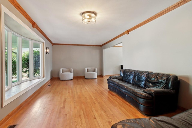10215 S 87th Ct, Palos Hills, IL 60465 - living room featuring ornamental molding and wood finished floors