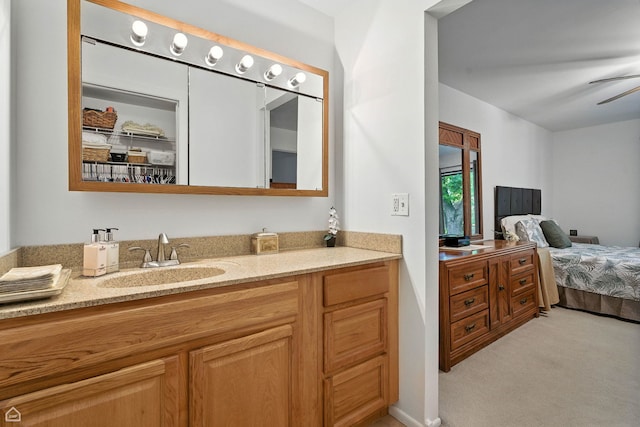 740 Saint Andrews Ln Unit 5, Crystal Lake, IL 60014 - ensuite bathroom with vanity and ceiling fan