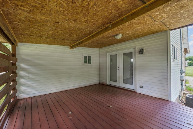1010 N Neil St, Champaign, IL 61820 - wooden terrace with french doors