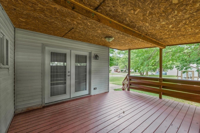 1010 N Neil St, Champaign, IL 61820 - wooden terrace with french doors