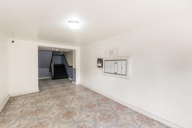 4008 W Nelson St Unit 8A, Chicago, IL 60641 - empty room with stairs and mail area