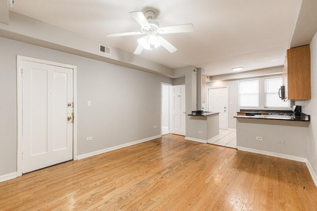 4008 W Nelson St Unit 8A, Chicago, IL 60641 - unfurnished living room featuring ceiling fan and light wood-type flooring