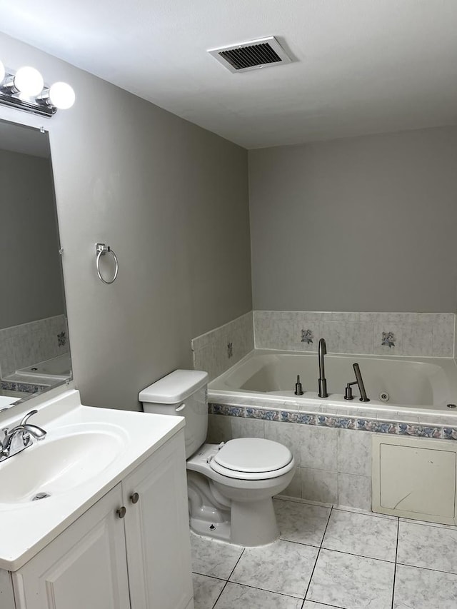 1244 Harvest Ln, University Park, IL 60484 - full bathroom featuring a whirlpool tub, vanity, and tile patterned floors