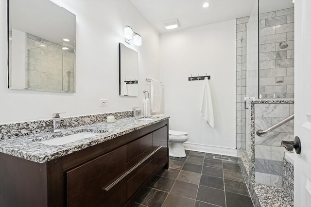 250 W Scott St Unit C, Chicago, IL 60610 - full bathroom featuring double vanity, a stall shower, and recessed lighting