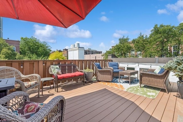 250 W Scott St Unit C, Chicago, IL 60610 - wooden deck with an outdoor hangout area