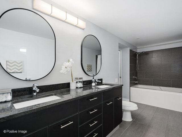 659 W Randolph St Unit 421, Chicago, IL 60661 - bathroom with double vanity, bathtub / shower combination, and tile patterned flooring