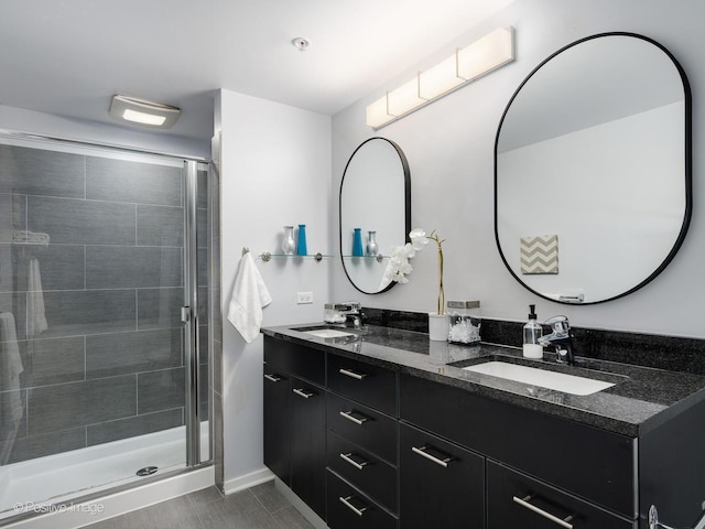 659 W Randolph St Unit 421, Chicago, IL 60661 - bathroom with double vanity and a shower stall