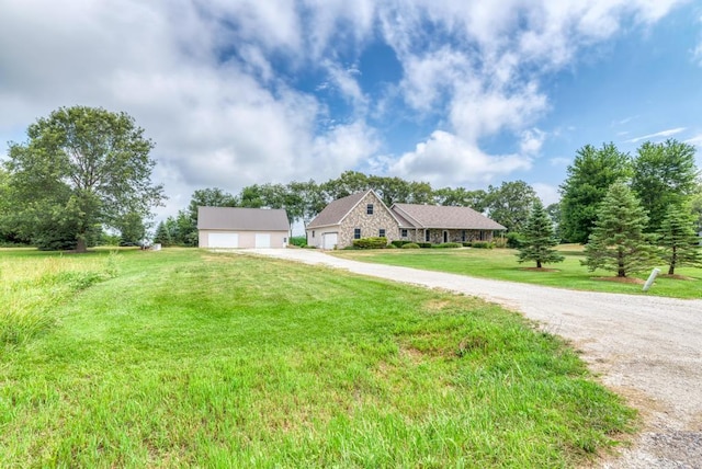 12571 W 3000 N Rd, Bonfield, IL 60913 - view of front facade with a detached garage and a front lawn