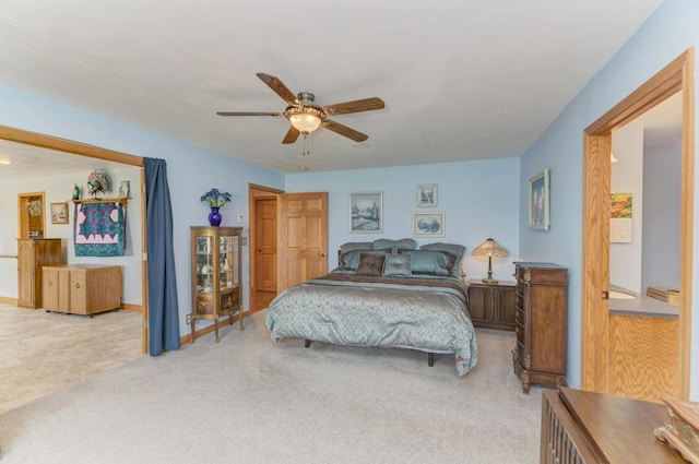 12571 W 3000 N Rd, Bonfield, IL 60913 - bedroom featuring light colored carpet and ceiling fan