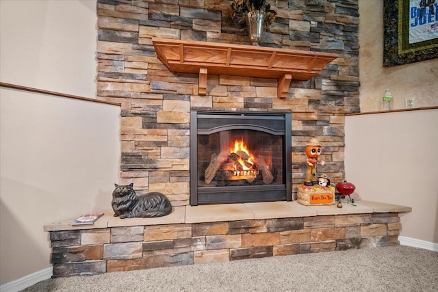 204 Collins Dr, Normal, IL 61761 - detailed view of carpet floors and a fireplace