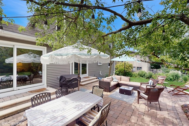 27W558 Ridgeview St, West Chicago, IL 60185 - view of patio with outdoor lounge area, outdoor dining space, and a grill