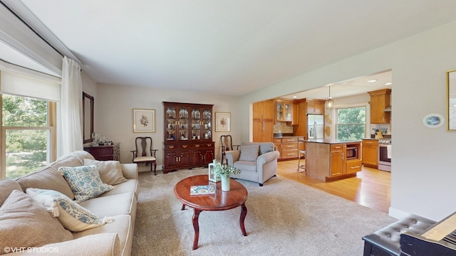 27W558 Ridgeview St, West Chicago, IL 60185 - living area with light wood-style flooring and recessed lighting