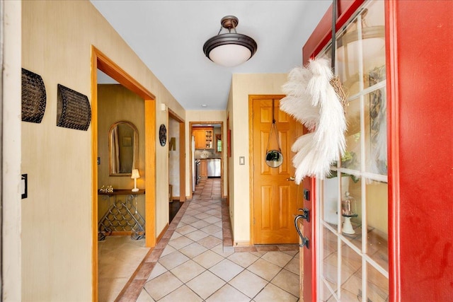 531 N Easy St, Palatine, IL 60067 - hallway with light tile patterned flooring and baseboards
