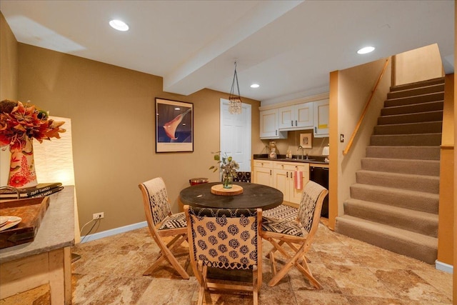 531 N Easy St, Palatine, IL 60067 - dining room with recessed lighting and stairway