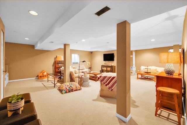 531 N Easy St, Palatine, IL 60067 - carpeted living room with recessed lighting