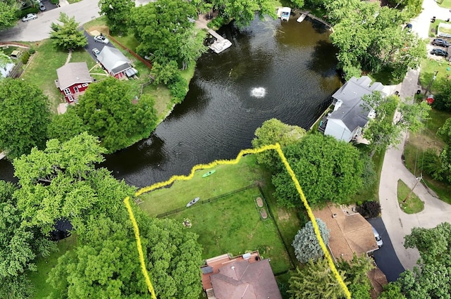 236 Forest Dr, Island Lake, IL 60042 - view of property location featuring property boundaries highlighted and a large body of water