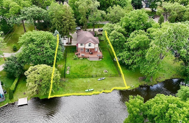 236 Forest Dr, Island Lake, IL 60042 - view of subject property with property boundaries highlighted and a large body of water