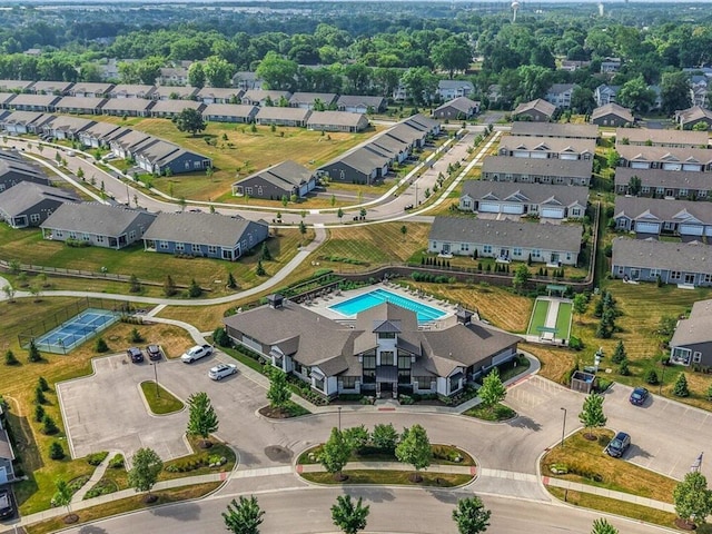927 Darwin St, North Aurora, IL 60542 - aerial view of residential area with a pool