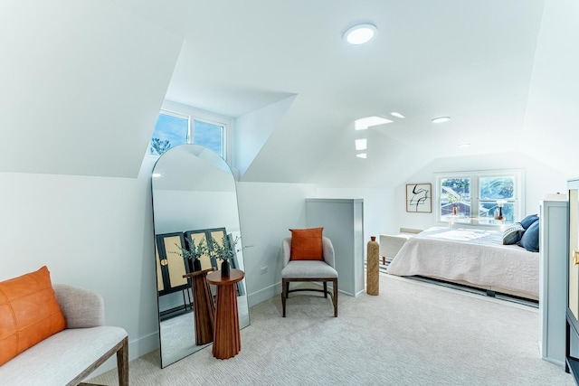 3020 77th Ave, Elmwood Park, IL 60707 - bedroom with light colored carpet, vaulted ceiling, and recessed lighting