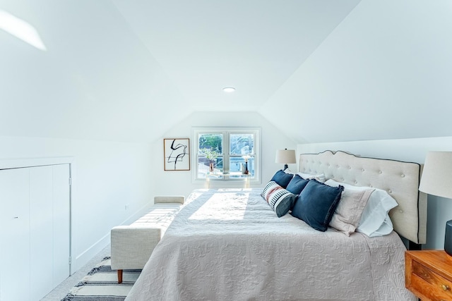 3020 77th Ave, Elmwood Park, IL 60707 - bedroom with lofted ceiling and baseboards