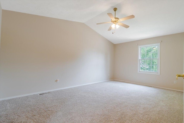 3310 Stonebridge Dr, Bloomington, IL 61704 - carpeted spare room featuring a ceiling fan and lofted ceiling
