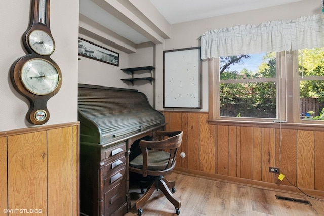 1615 E Miner St, Arlington Heights, IL 60004 - office space with wood finished floors, wainscoting, and wooden walls