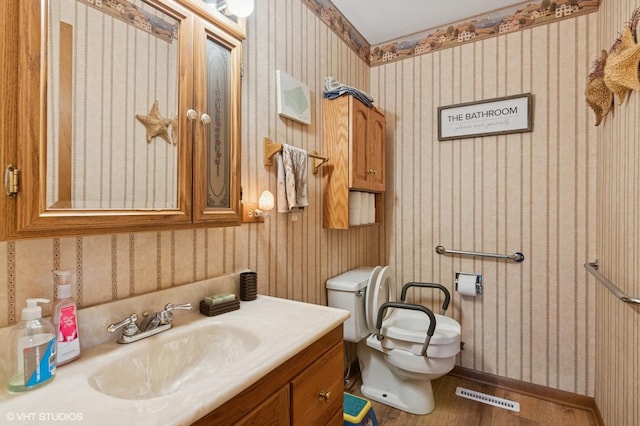 1615 E Miner St, Arlington Heights, IL 60004 - bathroom with vanity and wood finished floors