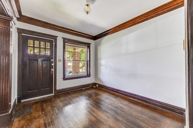 7807 S Burnham Ave, Chicago, IL 60649 - foyer with dark wood finished floors and crown molding