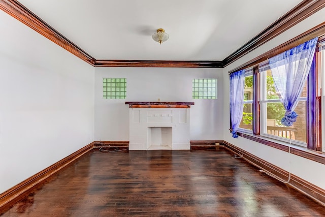 7807 S Burnham Ave, Chicago, IL 60649 - unfurnished living room featuring ornamental molding and wood finished floors