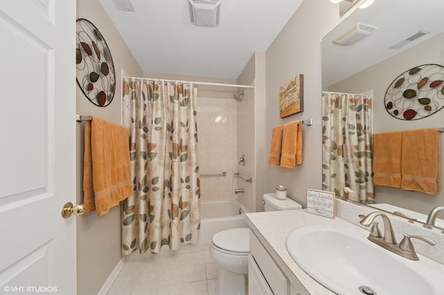 3125 Town Square Dr Unit 408, Rolling Meadows, IL 60008 - full bath featuring vanity, shower / bath combination with curtain, and tile patterned floors