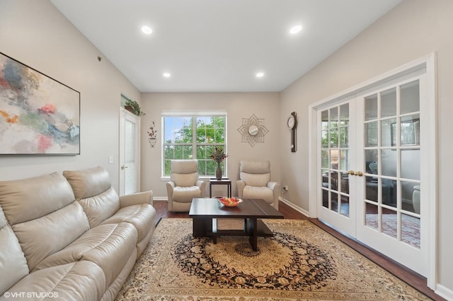 3125 Town Square Dr Unit 408, Rolling Meadows, IL 60008 - living room featuring wood finished floors, french doors, and recessed lighting