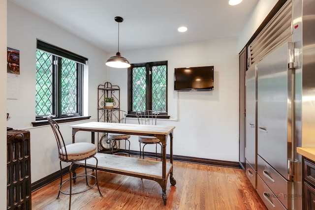 670 S Green Bay Rd, Lake Forest, IL 60045 - dining space featuring healthy amount of natural light, light wood finished floors, and recessed lighting