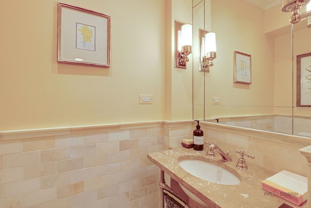 670 S Green Bay Rd, Lake Forest, IL 60045 - bathroom featuring vanity and a wainscoted wall