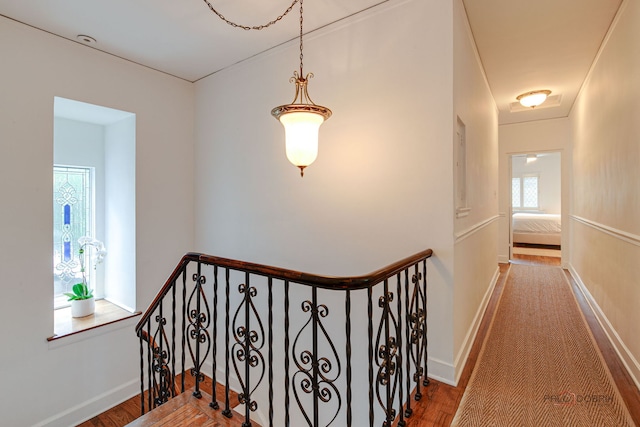 670 S Green Bay Rd, Lake Forest, IL 60045 - corridor featuring an upstairs landing and wood finished floors
