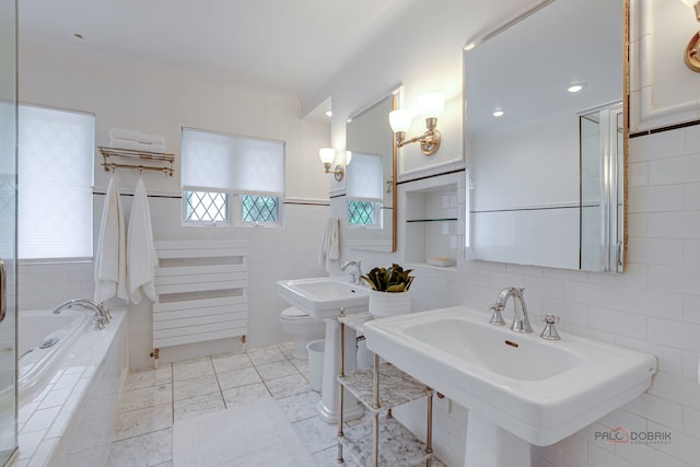 670 S Green Bay Rd, Lake Forest, IL 60045 - full bath featuring tile walls, a garden tub, and a bidet